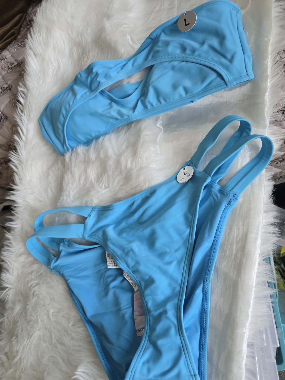 Forever 21 Bright Sky Blue Double-Strap Bikini Set